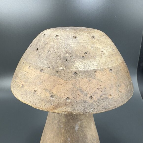 Place And Time Wooden Tall Mushroom Primitive Style Wood Figurine With Labels - Picture 10 of 12